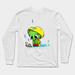 Petite grenouille qui regarde un escargot Long Sleeve T-Shirt